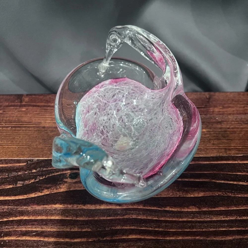 Murano Made in Italy Handblown Glass Swan Shaped Figure &‎ Bowl.